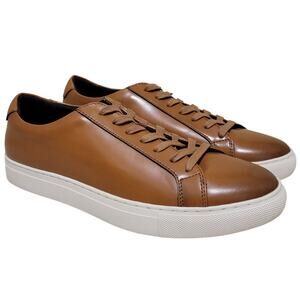 Alfani Men Grayson Low Top Lace Up Sneakers Size US 11M Tan Brown Faux Leather